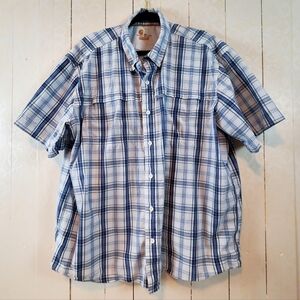 Carhartt Men's Blue and White Checkered Shirt